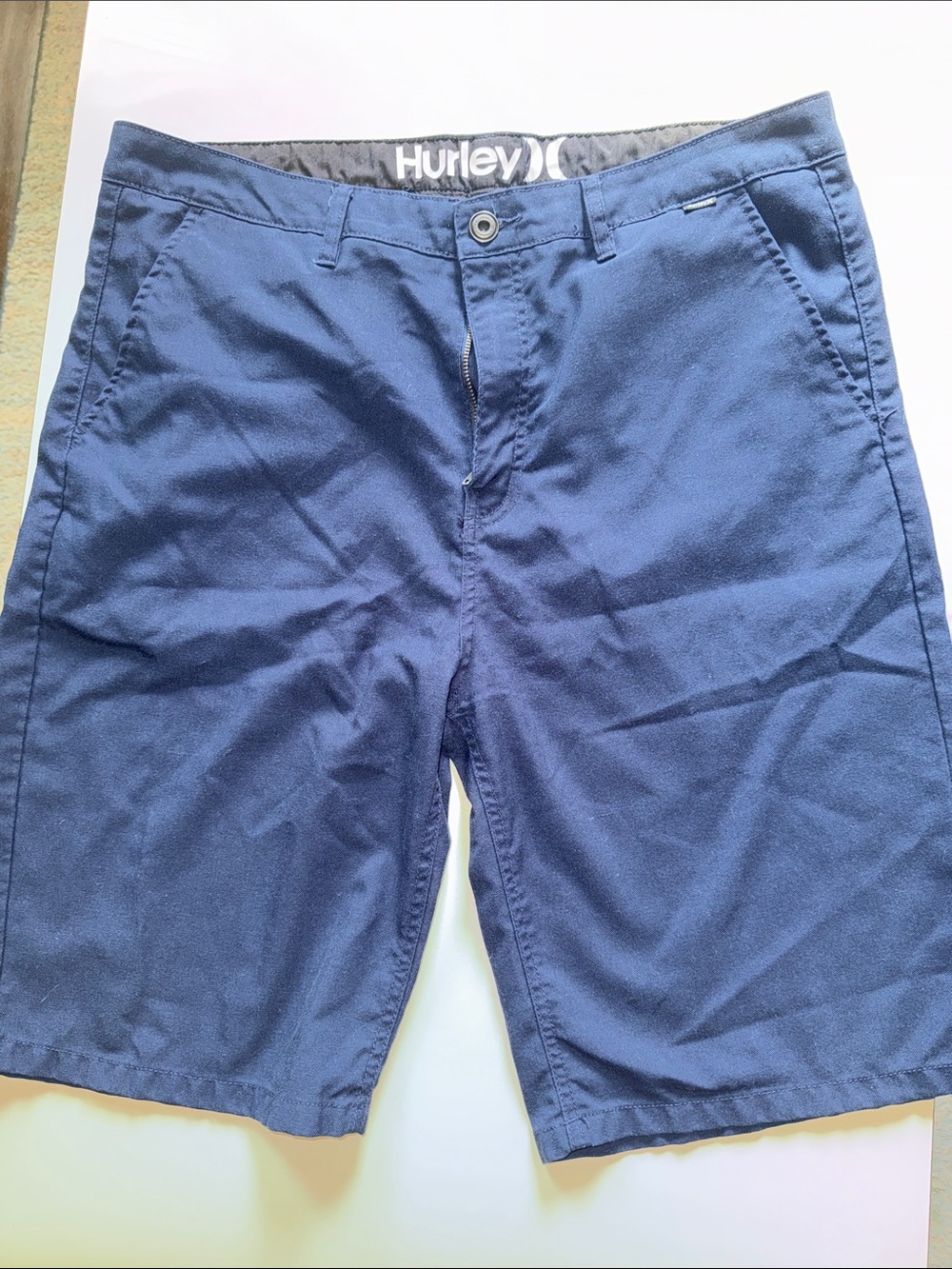 Hurley Men's Navy Blue Flat Front Shorts